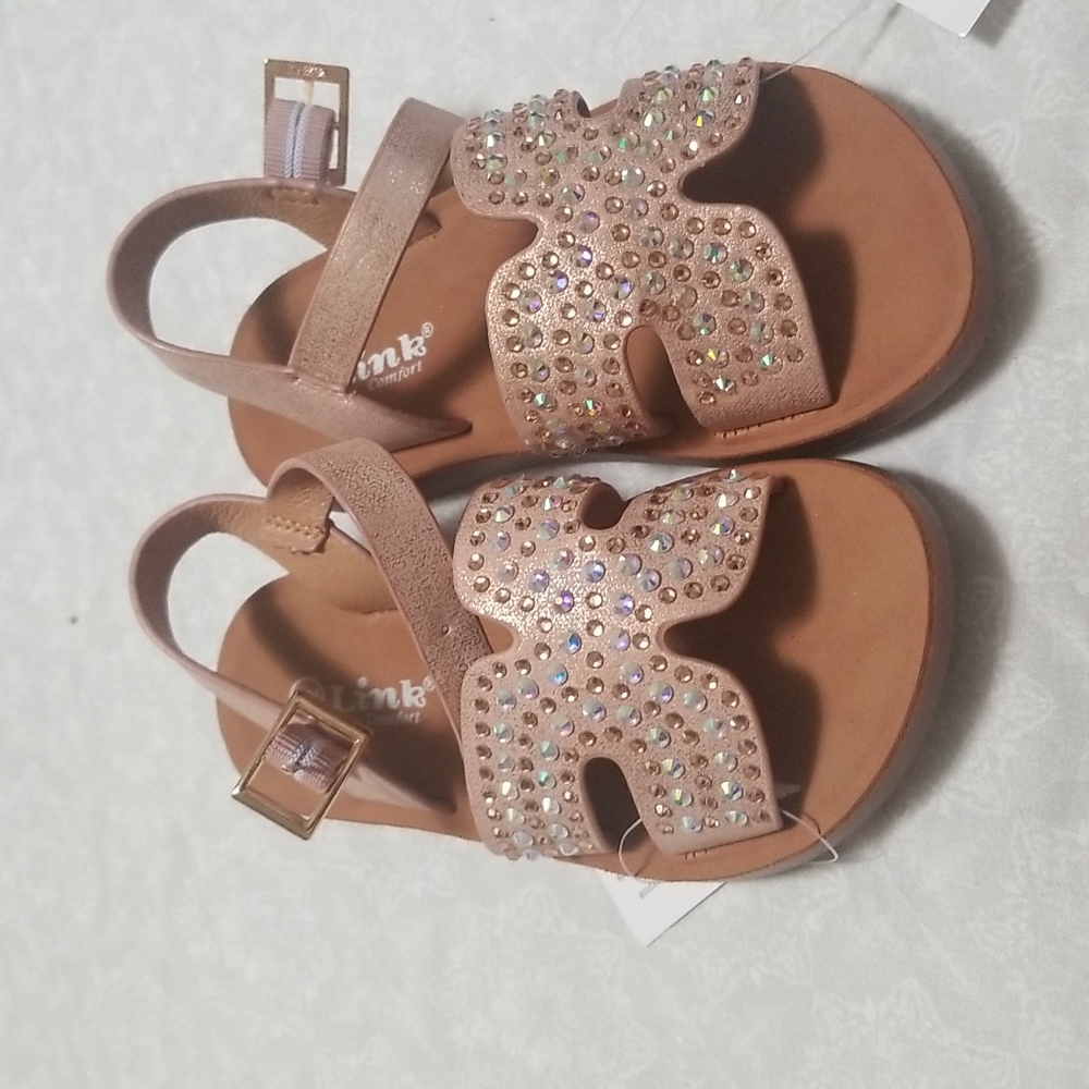 Girls gold sandals - Picture 2 of 3